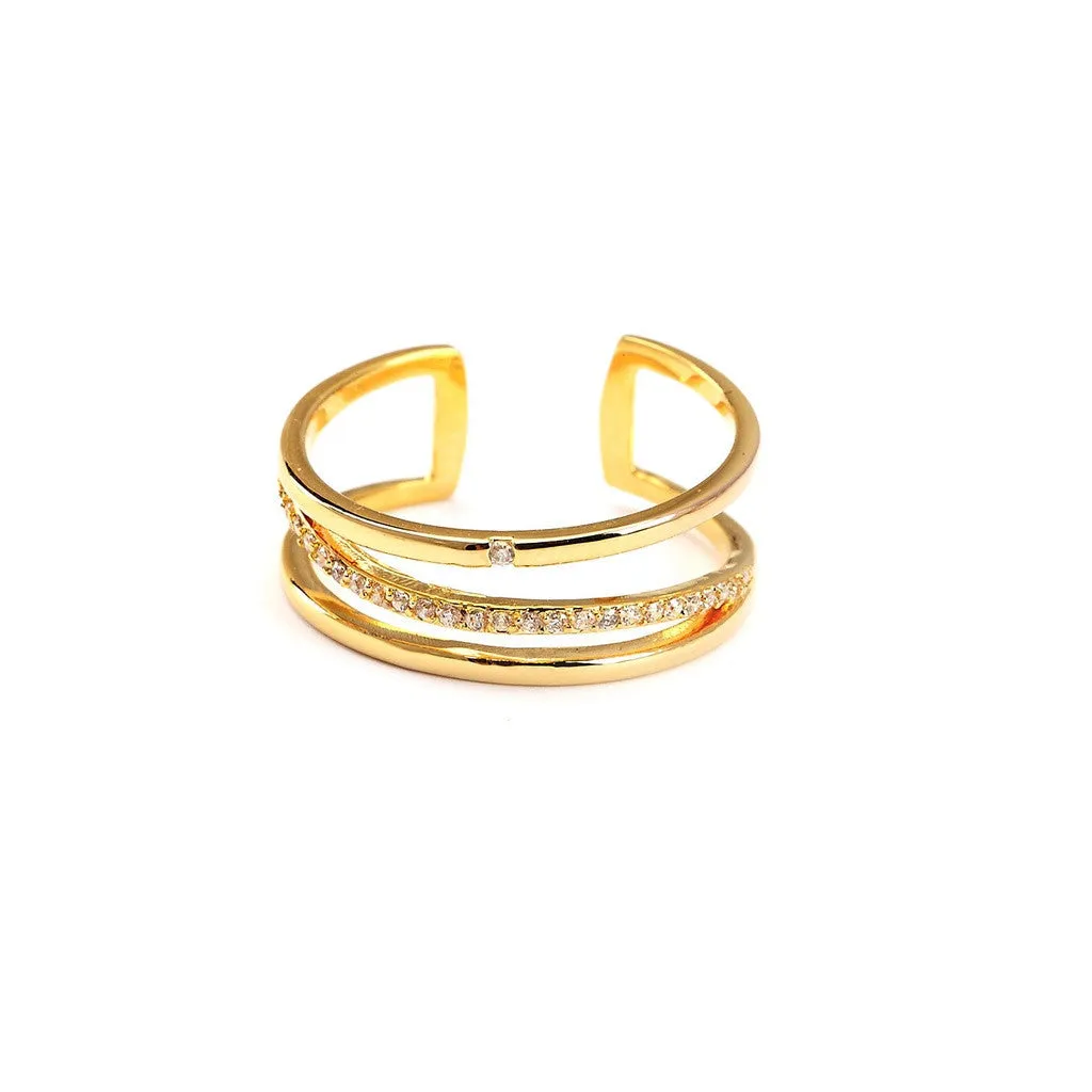 Intersection Gold Plated Ring