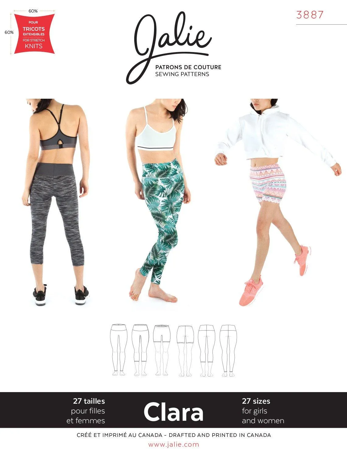 Jalie Sewing Pattern - Clara High-Waisted Leggings