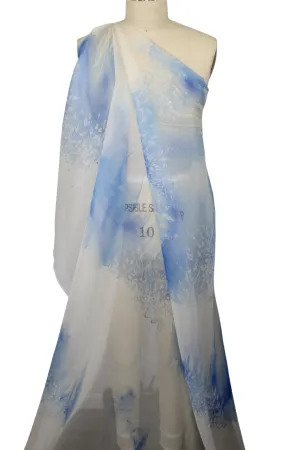 Je T'Aime Couture Designer Silk Organza - Blues/White