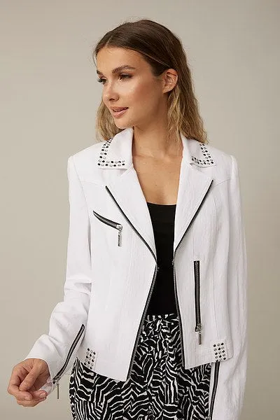 Joseph Ribkoff  Studded Long Sleeve Motorcycle Jacket