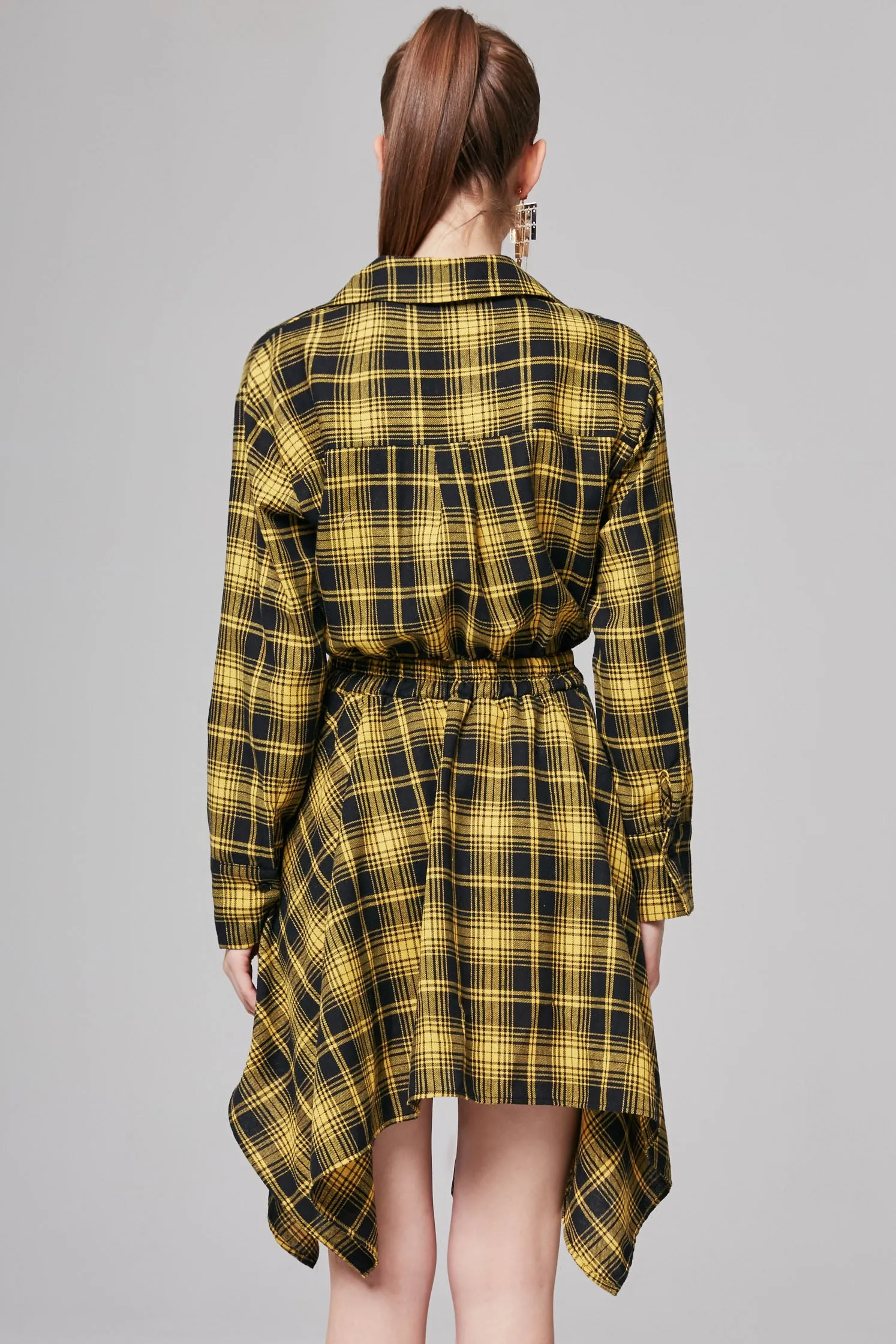 Laura Checked Tie-Waist Shirt Dress