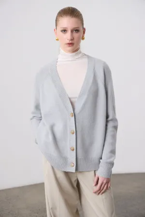 Lauren Cashmere Cardigan - Slate Blue