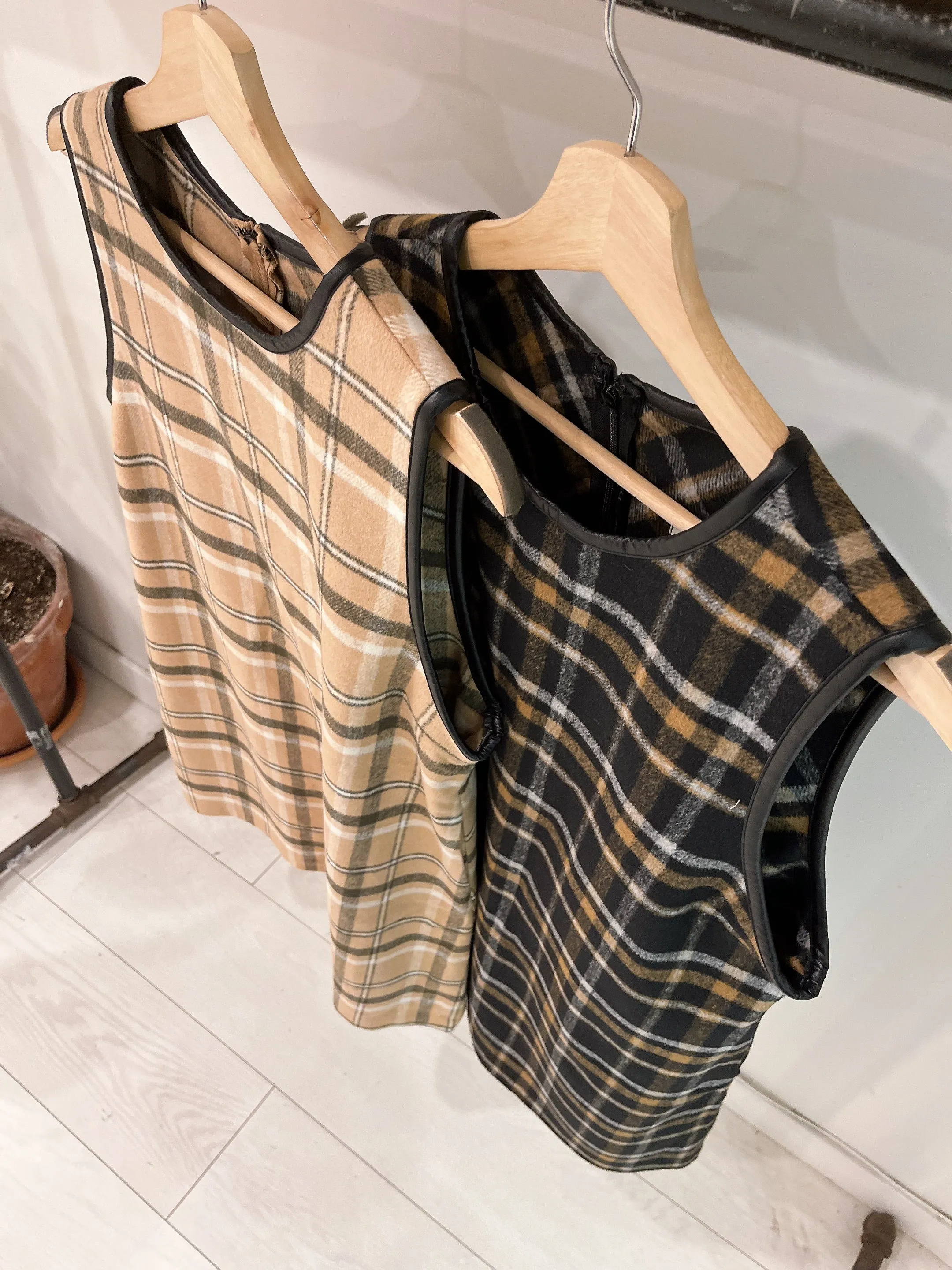 LECHE Plaid mini dress