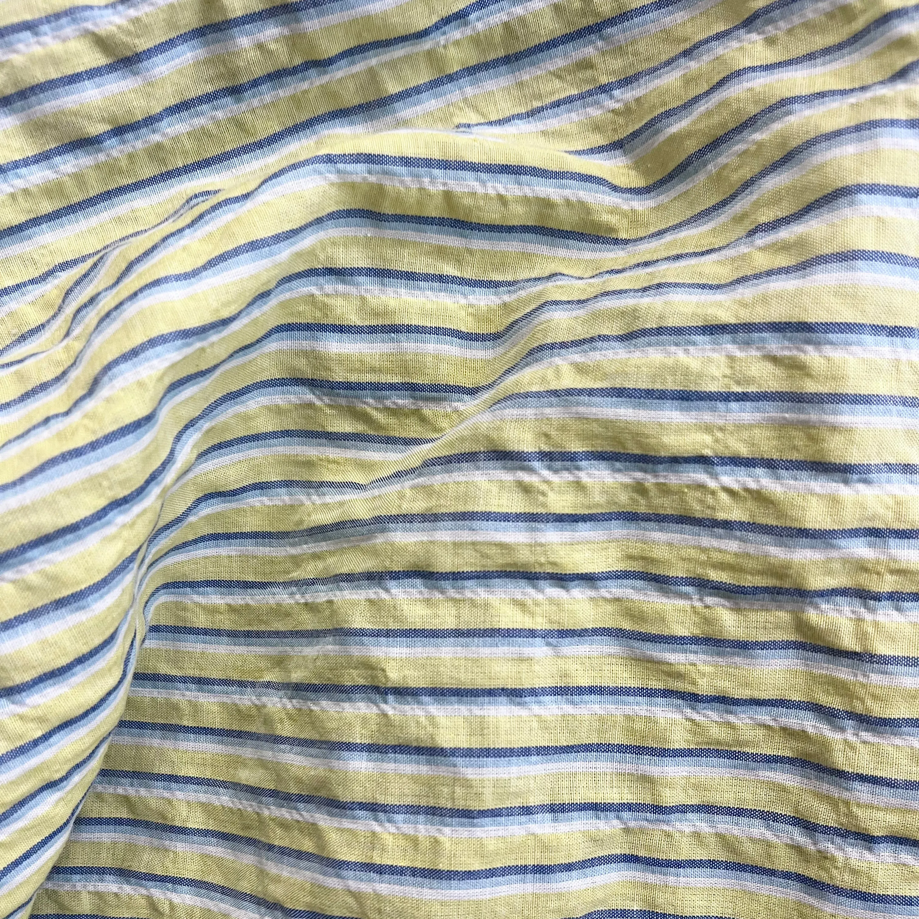 Lightweight Stripe Cotton - Yellow, Blue & White