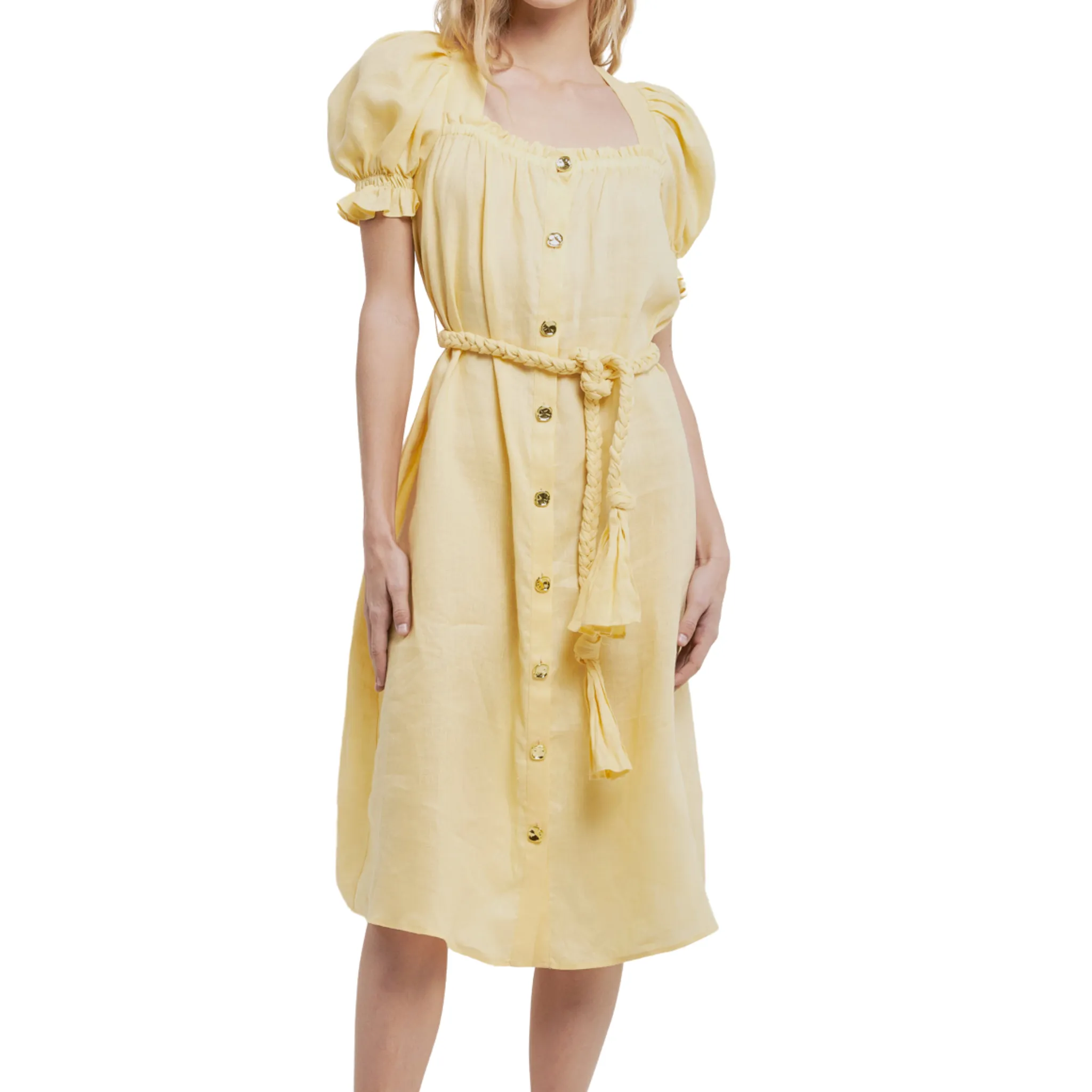 Linen Dress with Tie