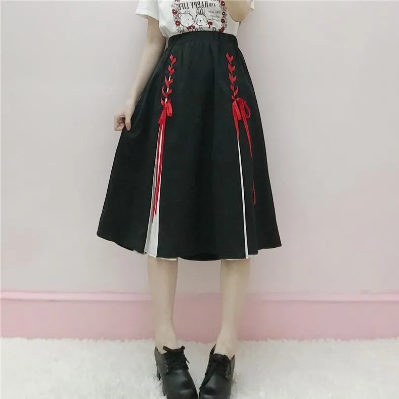 Lolita High-waisted Drawstring Skirt