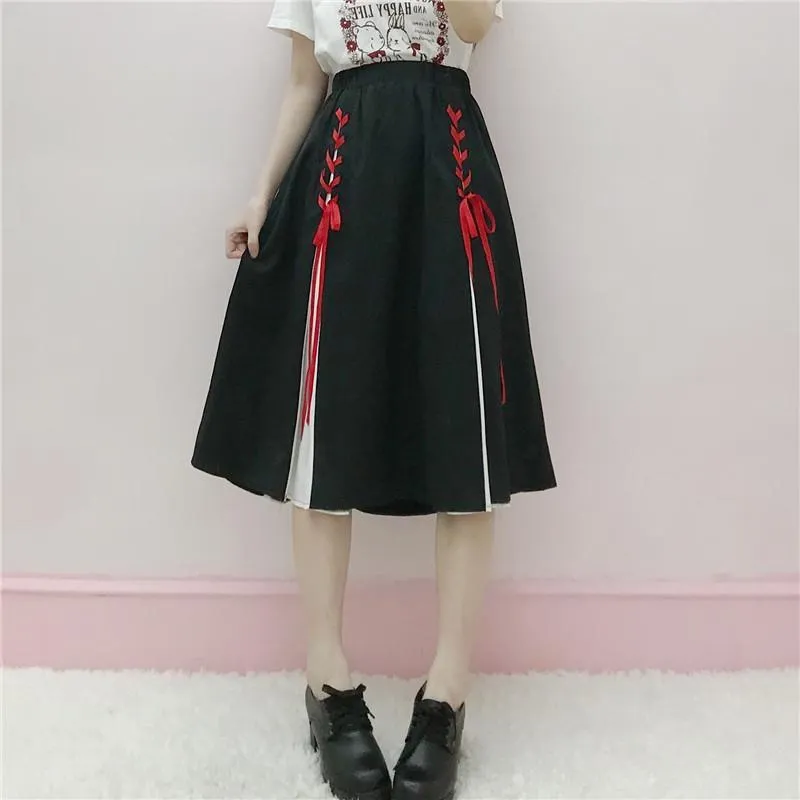 Lolita High-waisted Drawstring Skirt