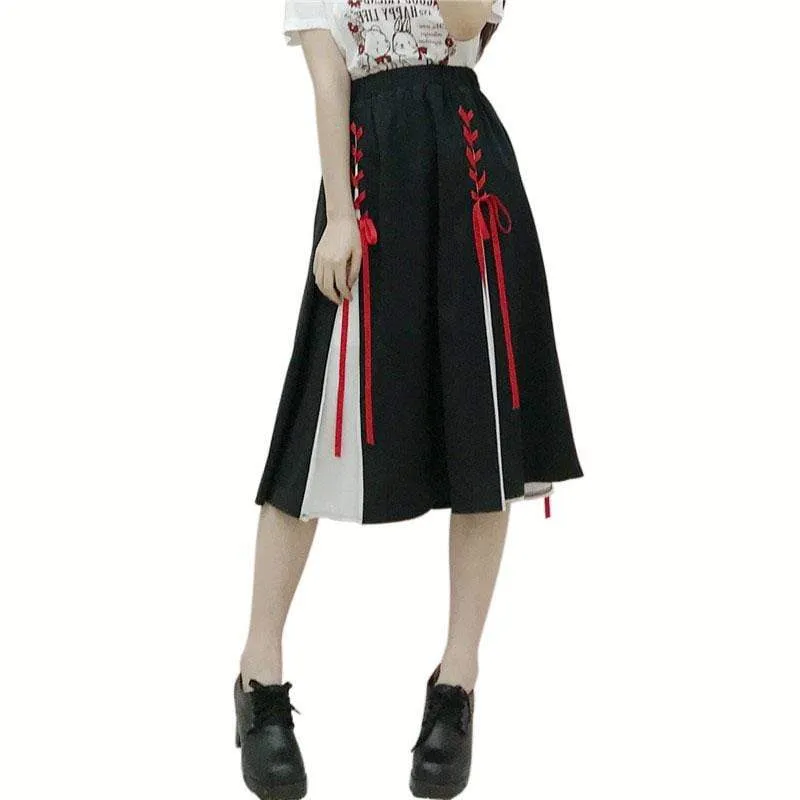 Lolita High-waisted Drawstring Skirt