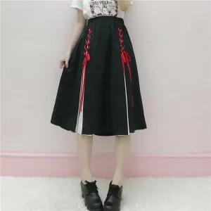 Lolita High-waisted Drawstring Skirt