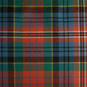 Macpherson Red Caledonian Tartan Check 100% Wool