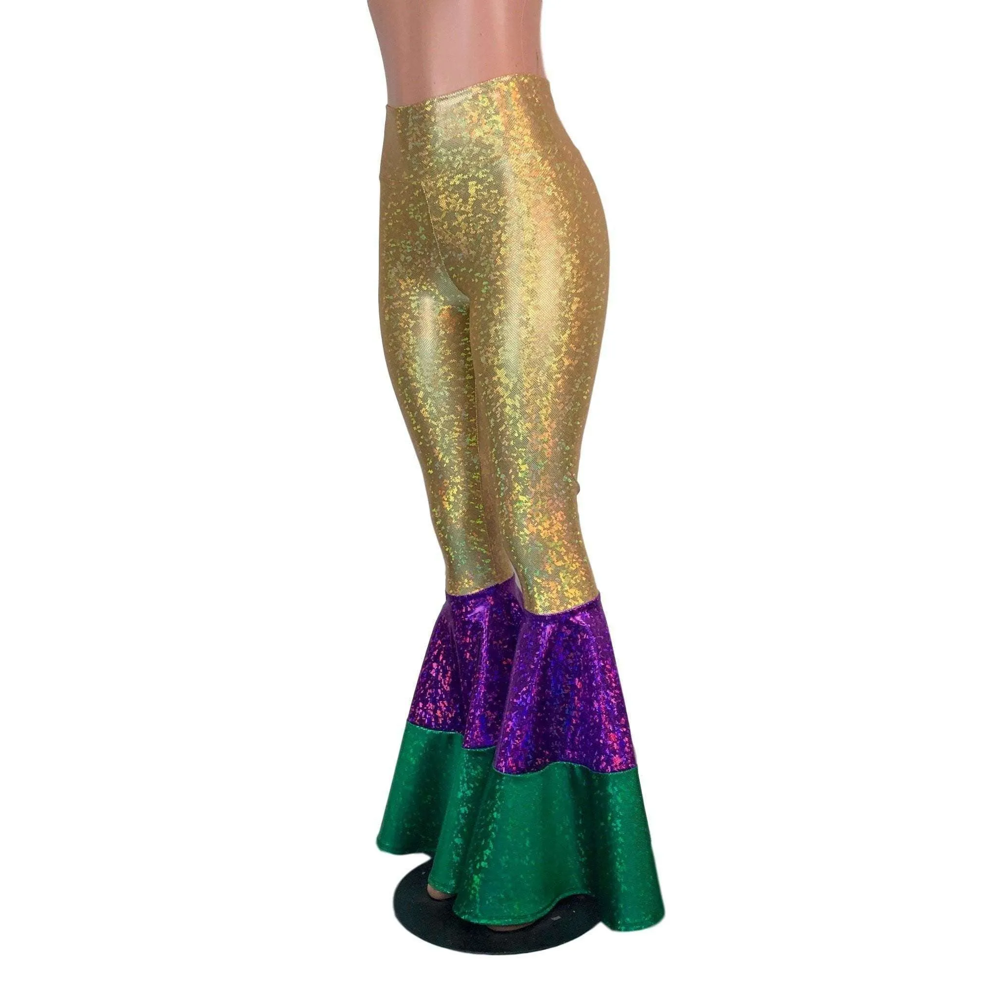 Mardi Gras Bell Bottoms -  Tiered Flare Pants - Choose your Rise