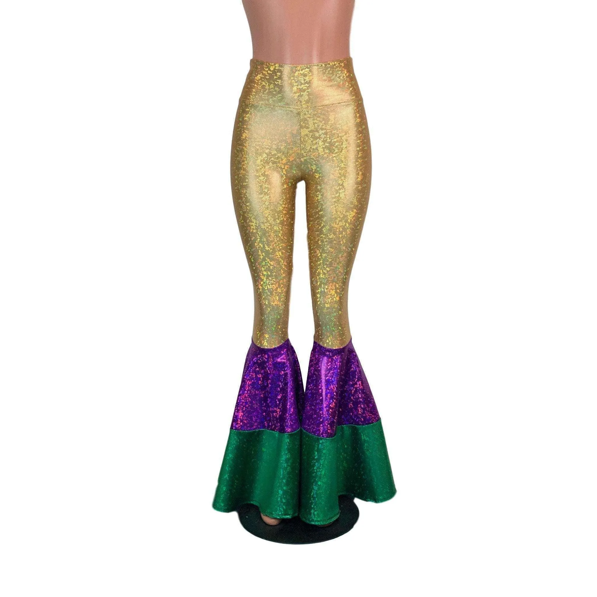 Mardi Gras Bell Bottoms -  Tiered Flare Pants - Choose your Rise