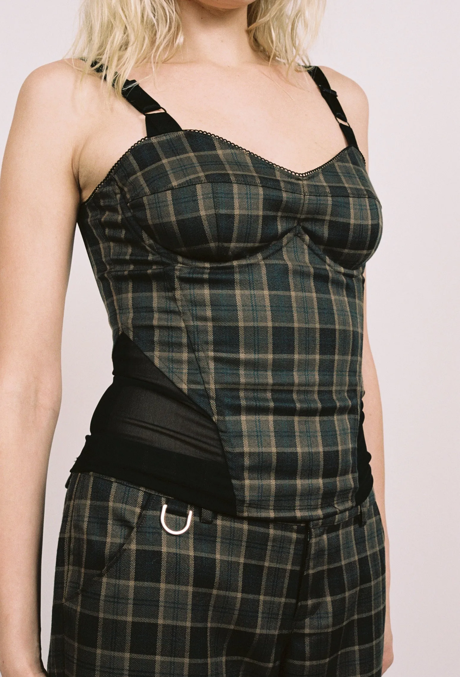 MARGUERITE CORSET - PLAID BROWN