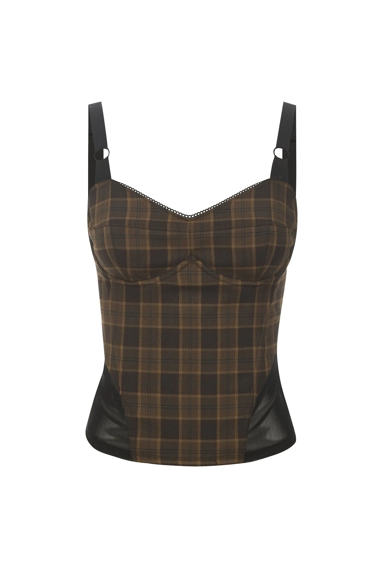 MARGUERITE CORSET - PLAID BROWN