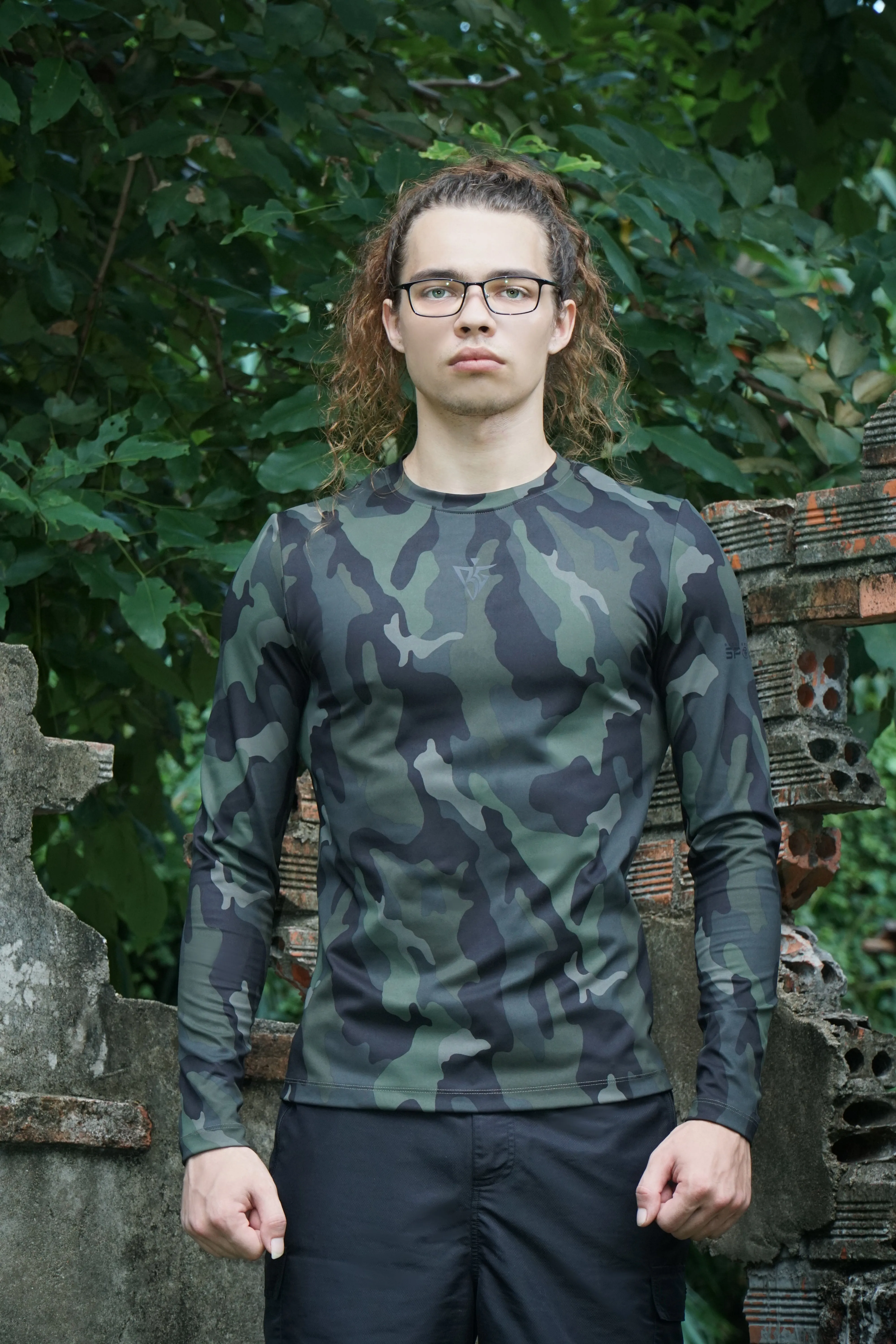 Men's Long Sleeves Camouflage Muscle Shirt