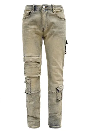 Men's Premium Cargo Embroidered Denim Jeans