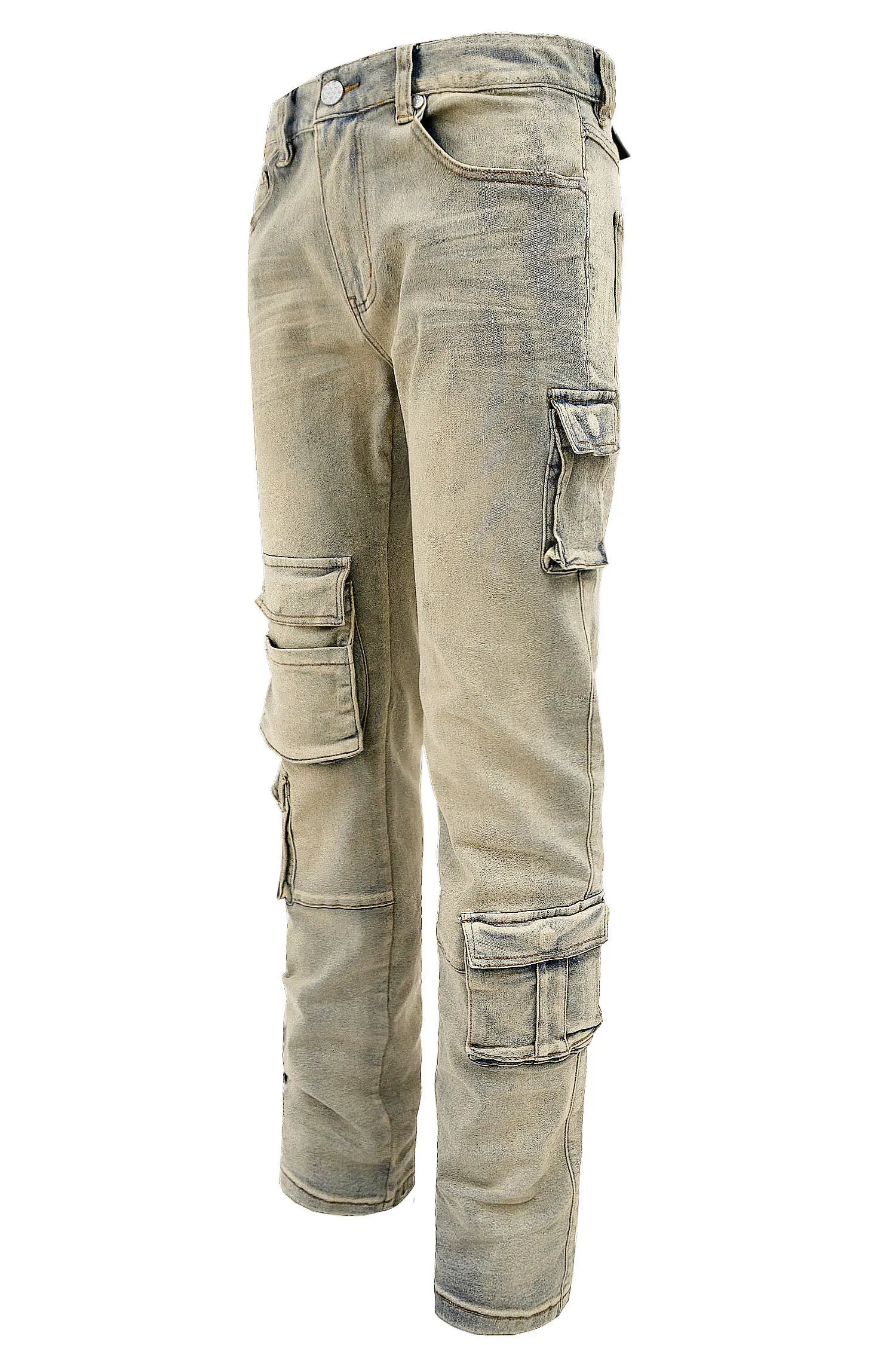 Men's Premium Cargo Embroidered Denim Jeans