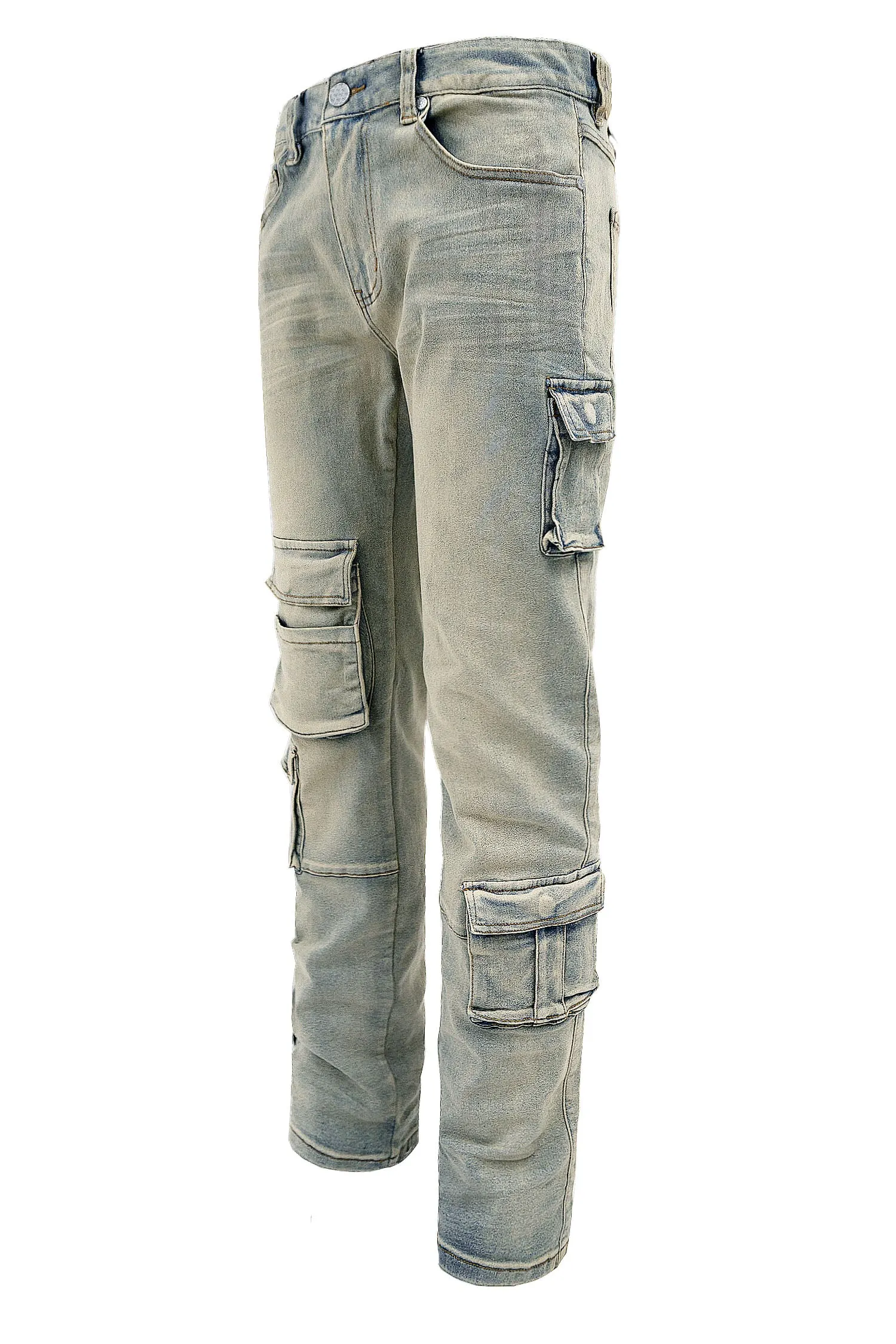 Men's Premium Cargo Embroidered Denim Jeans