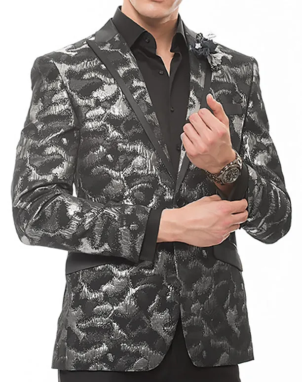 Men's Sport Coat - Blazer - Prom - Jacket - Spark Silver