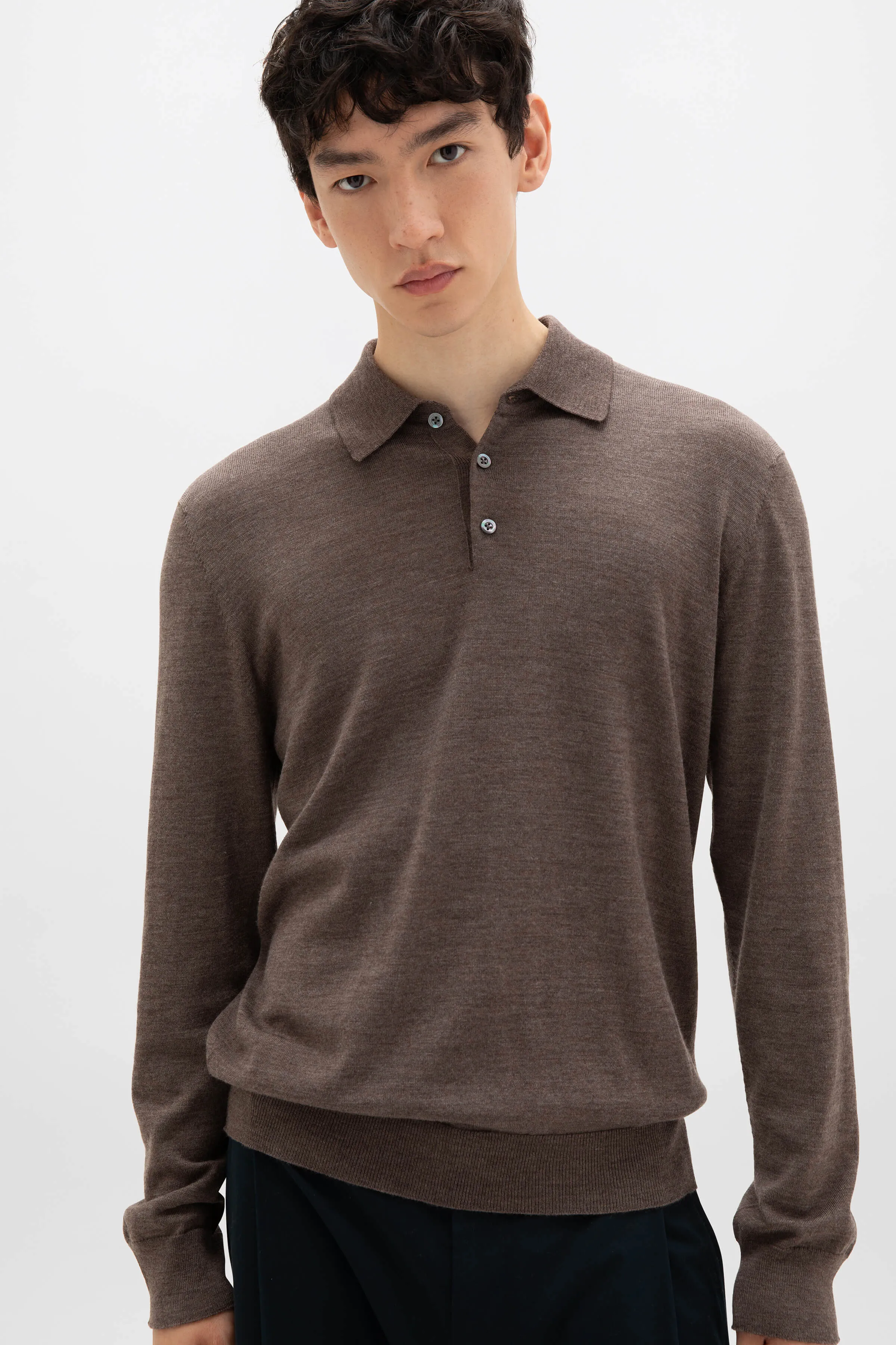 Merino Long Sleeve Poloshirt