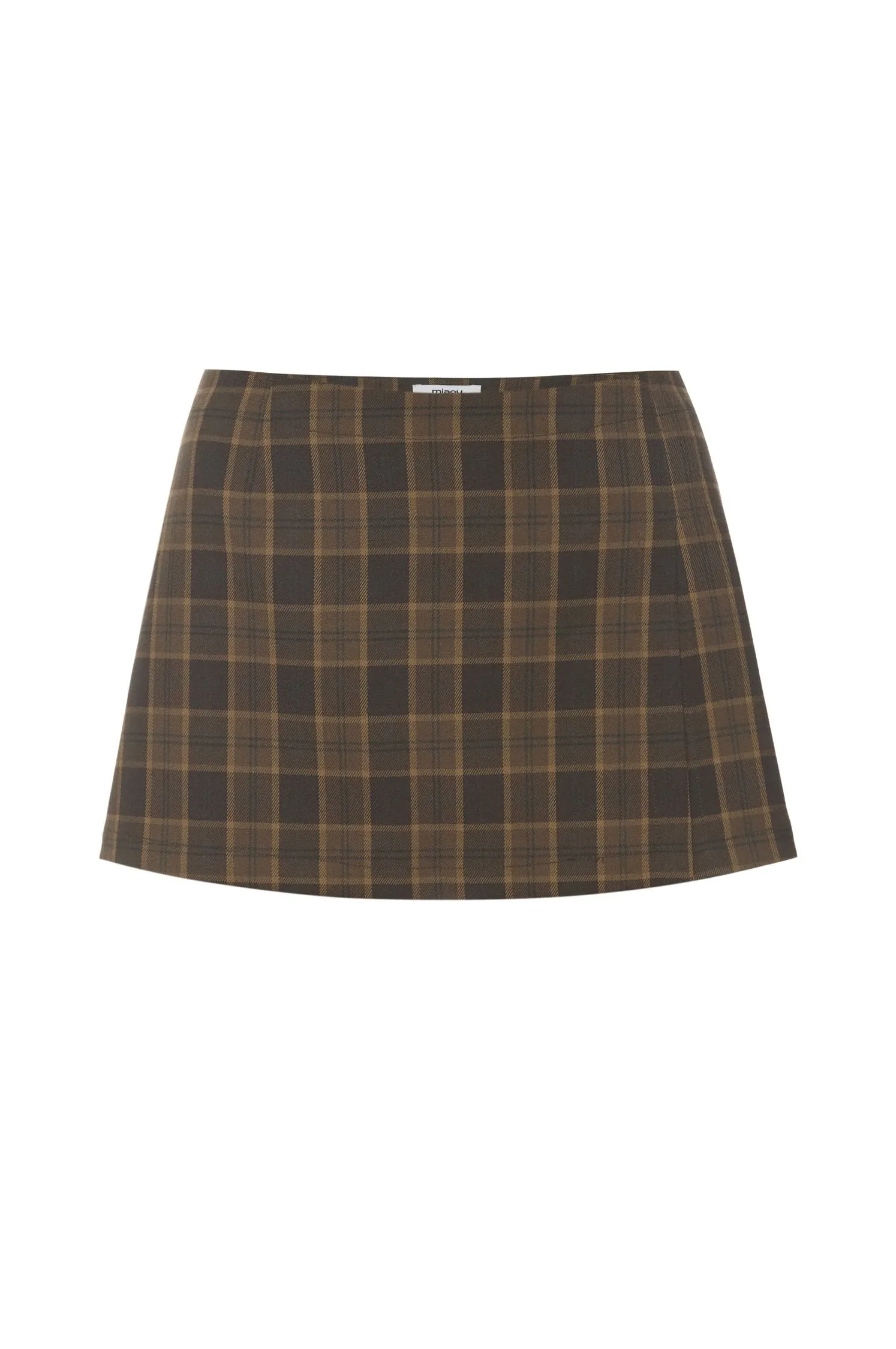 MICRO MINI SKIRT - PLAID BROWN