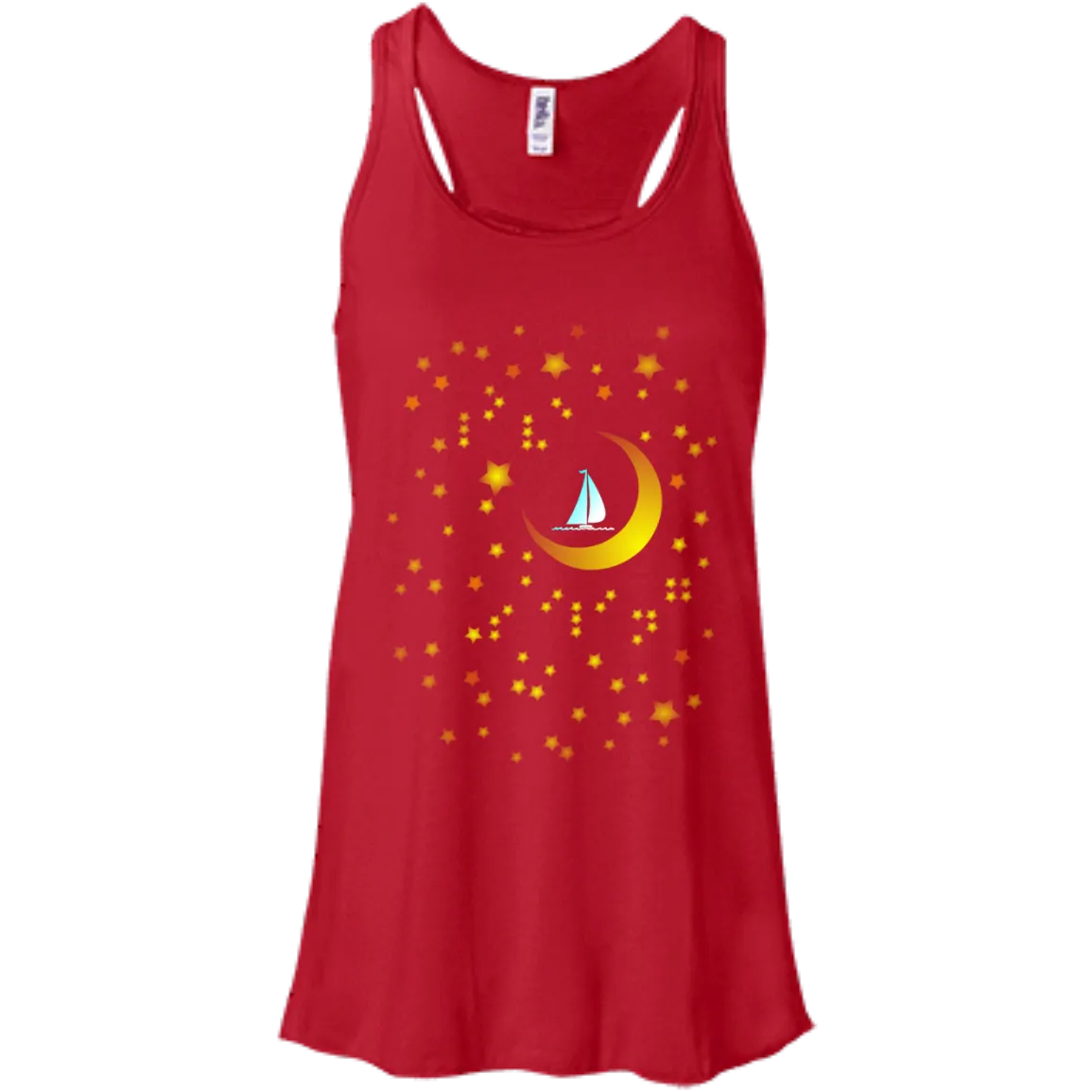 Moon Sailing on B8800 Bella   Canvas Flowy Racerback Tank