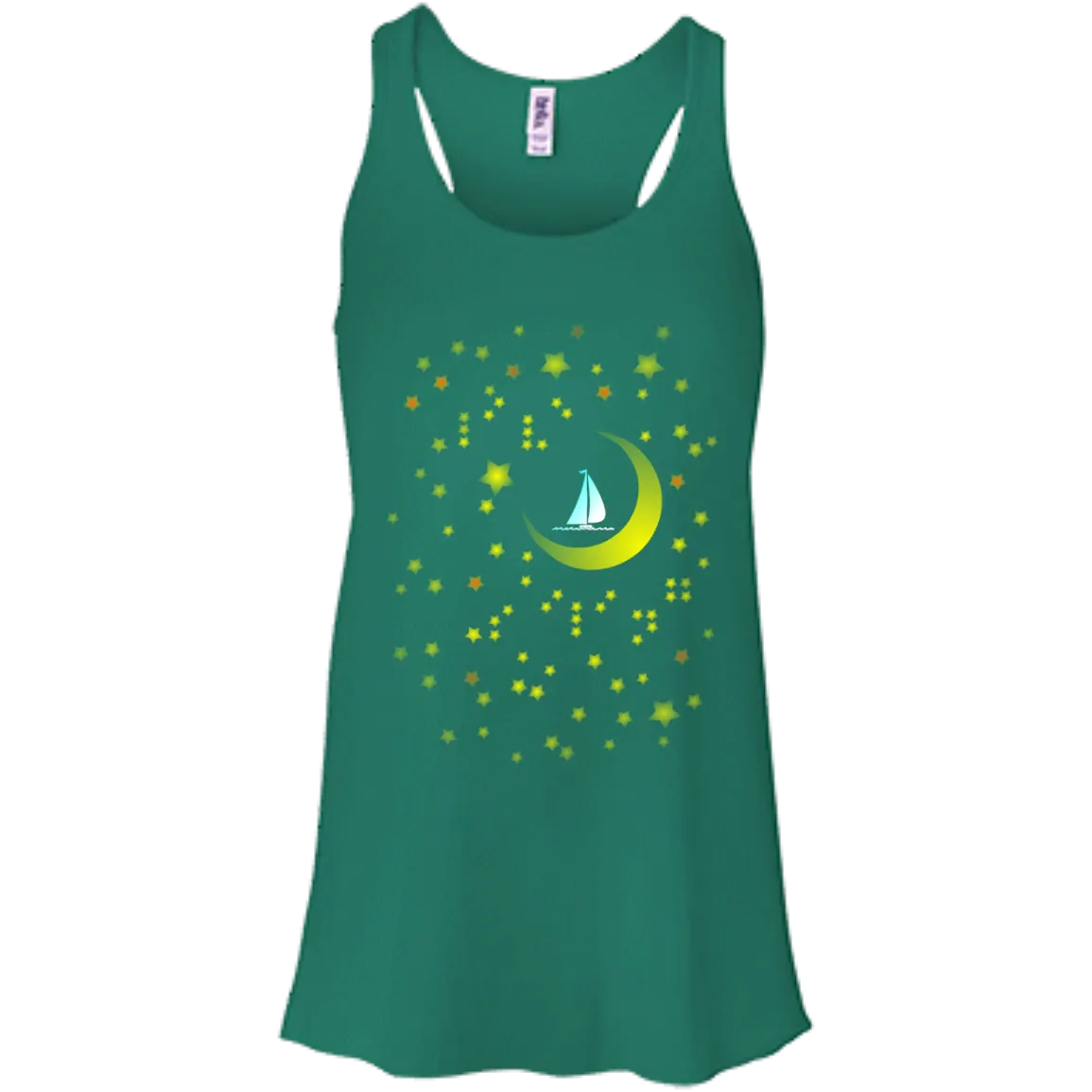 Moon Sailing on B8800 Bella   Canvas Flowy Racerback Tank