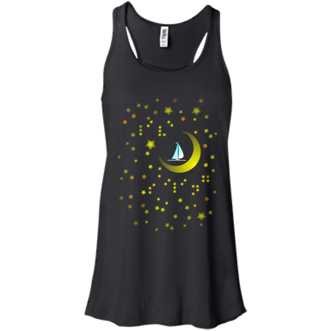 Moon Sailing on B8800 Bella   Canvas Flowy Racerback Tank