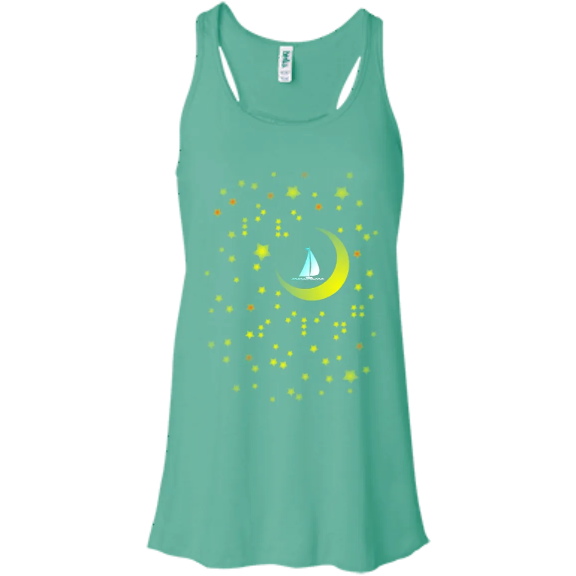 Moon Sailing on B8800 Bella   Canvas Flowy Racerback Tank