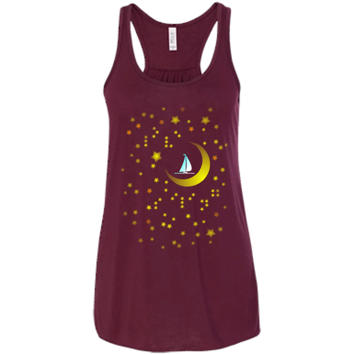 Moon Sailing on B8800 Bella   Canvas Flowy Racerback Tank