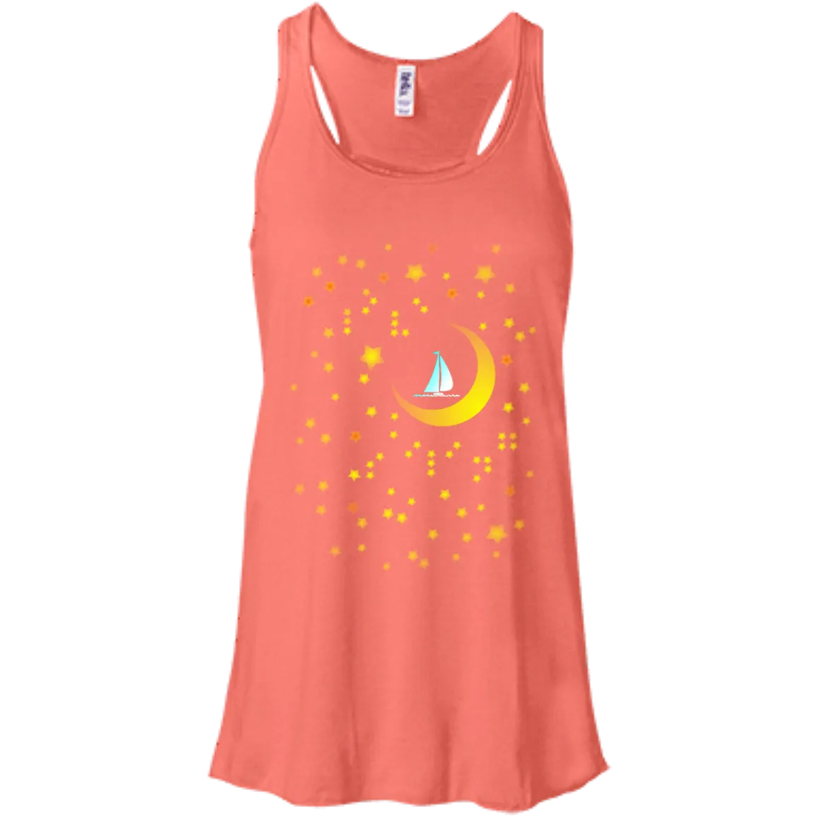 Moon Sailing on B8800 Bella   Canvas Flowy Racerback Tank