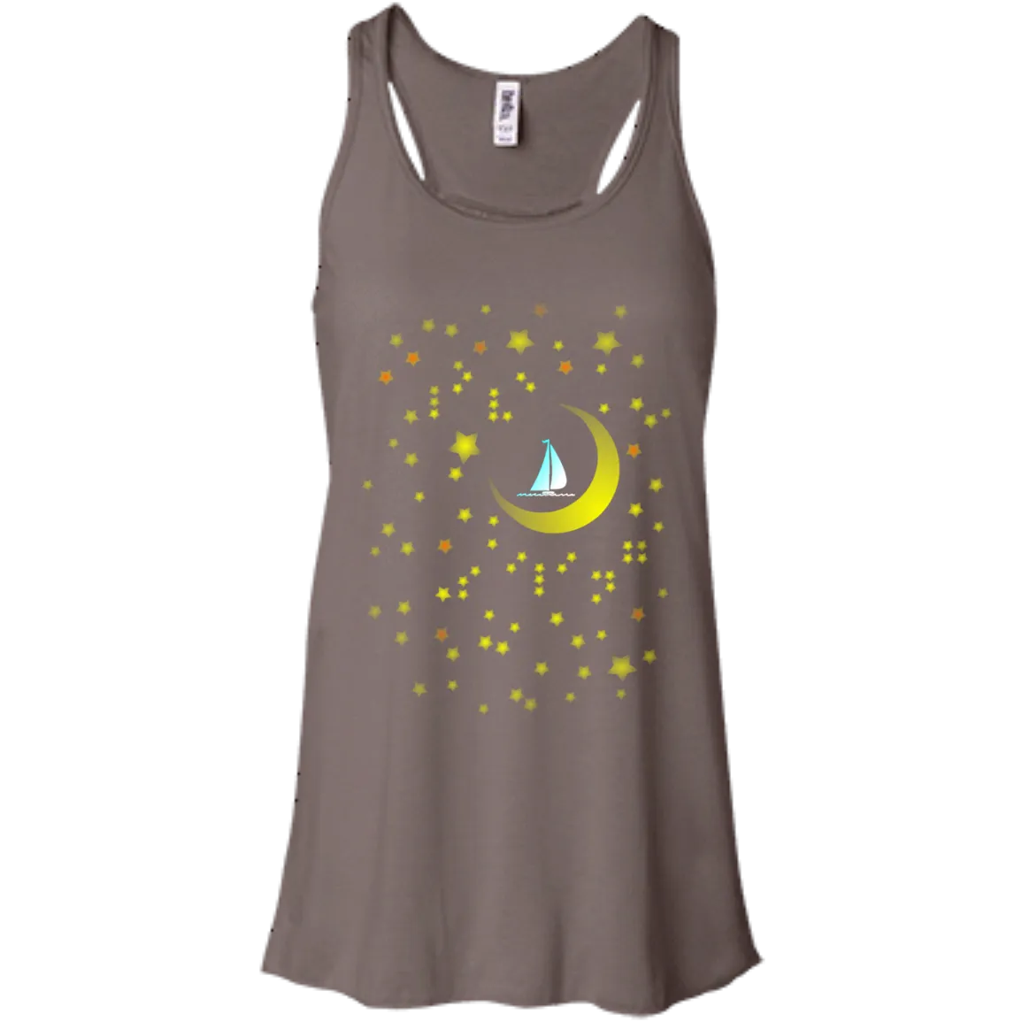 Moon Sailing on B8800 Bella   Canvas Flowy Racerback Tank