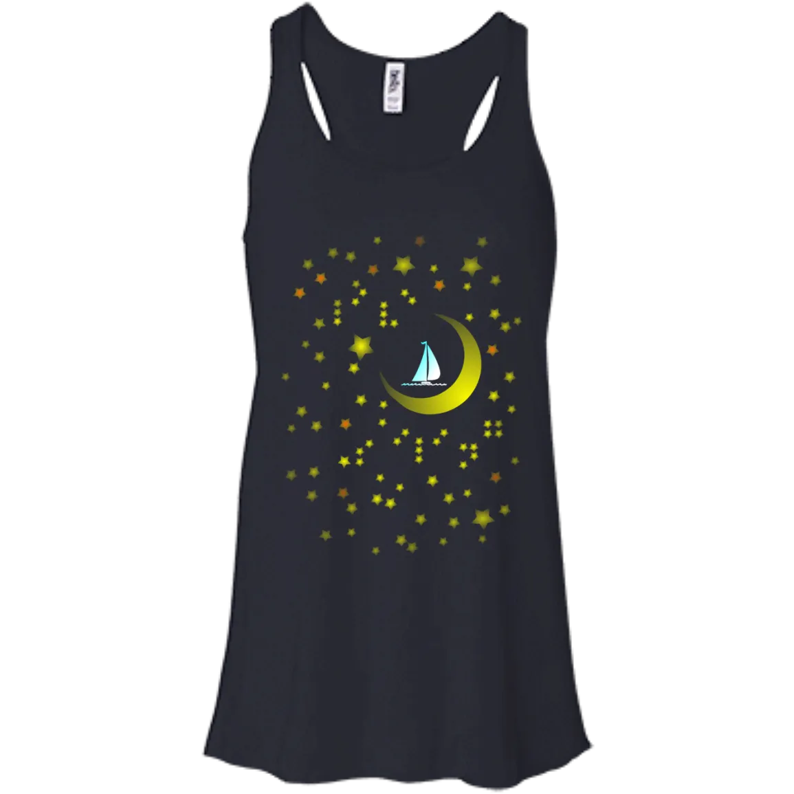 Moon Sailing on B8800 Bella   Canvas Flowy Racerback Tank