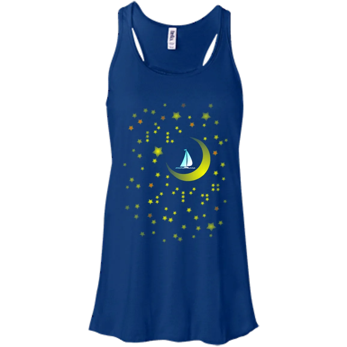 Moon Sailing on B8800 Bella   Canvas Flowy Racerback Tank