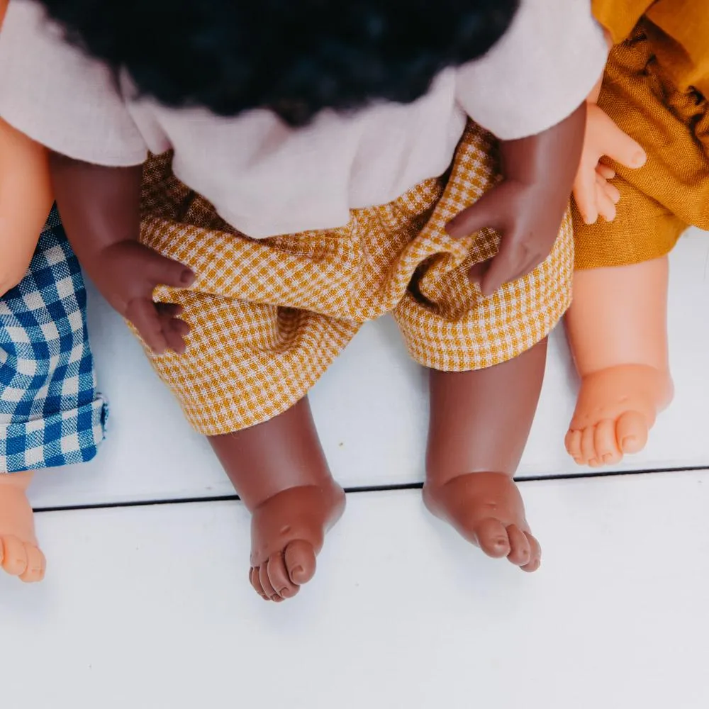 Mustard/Mauve Linen Check Dolls Shorts