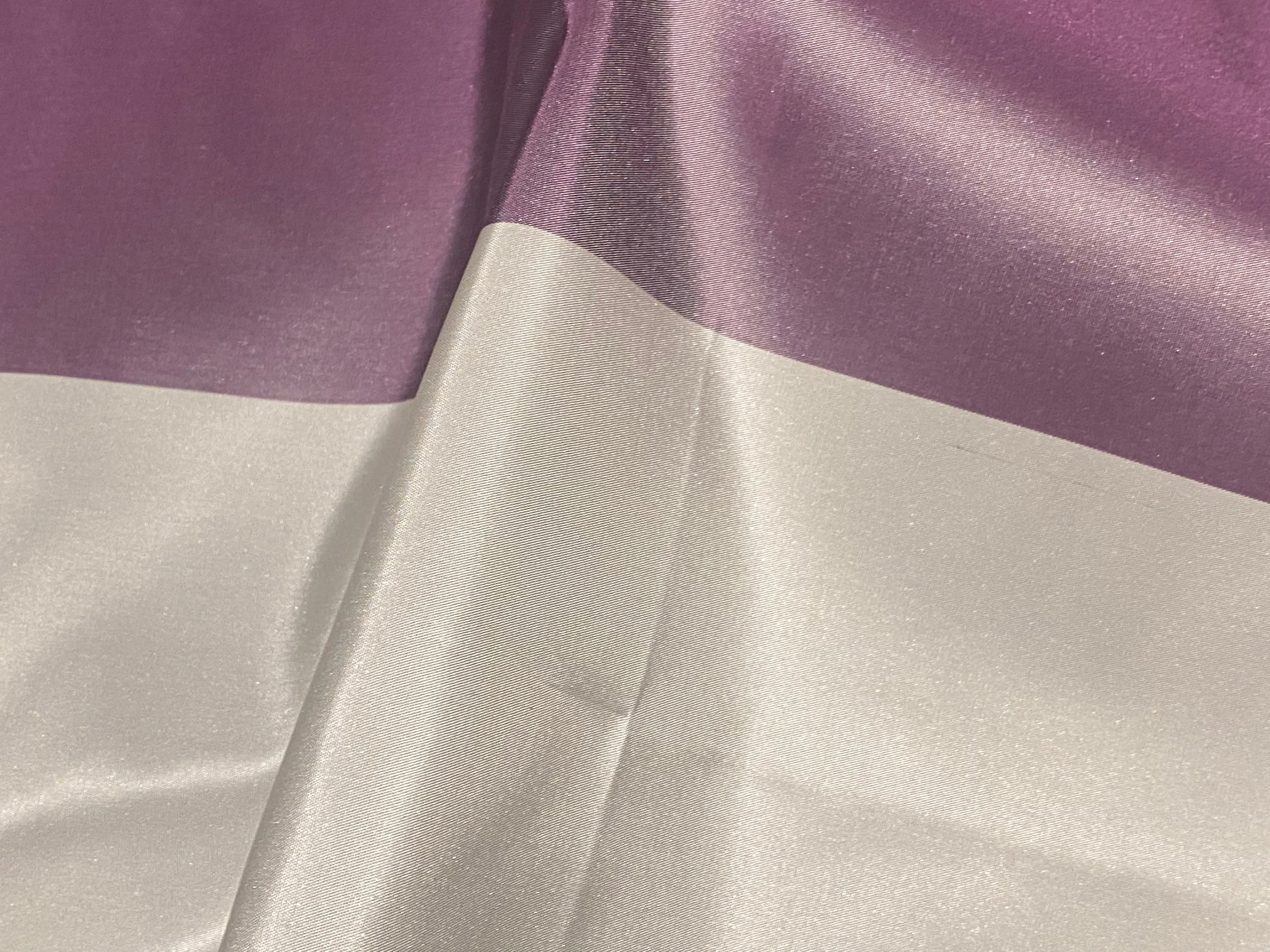 NEW Lady Chinta 100% Silk Taffeta Purple, Green and White Stripe Fabric SB_8_33