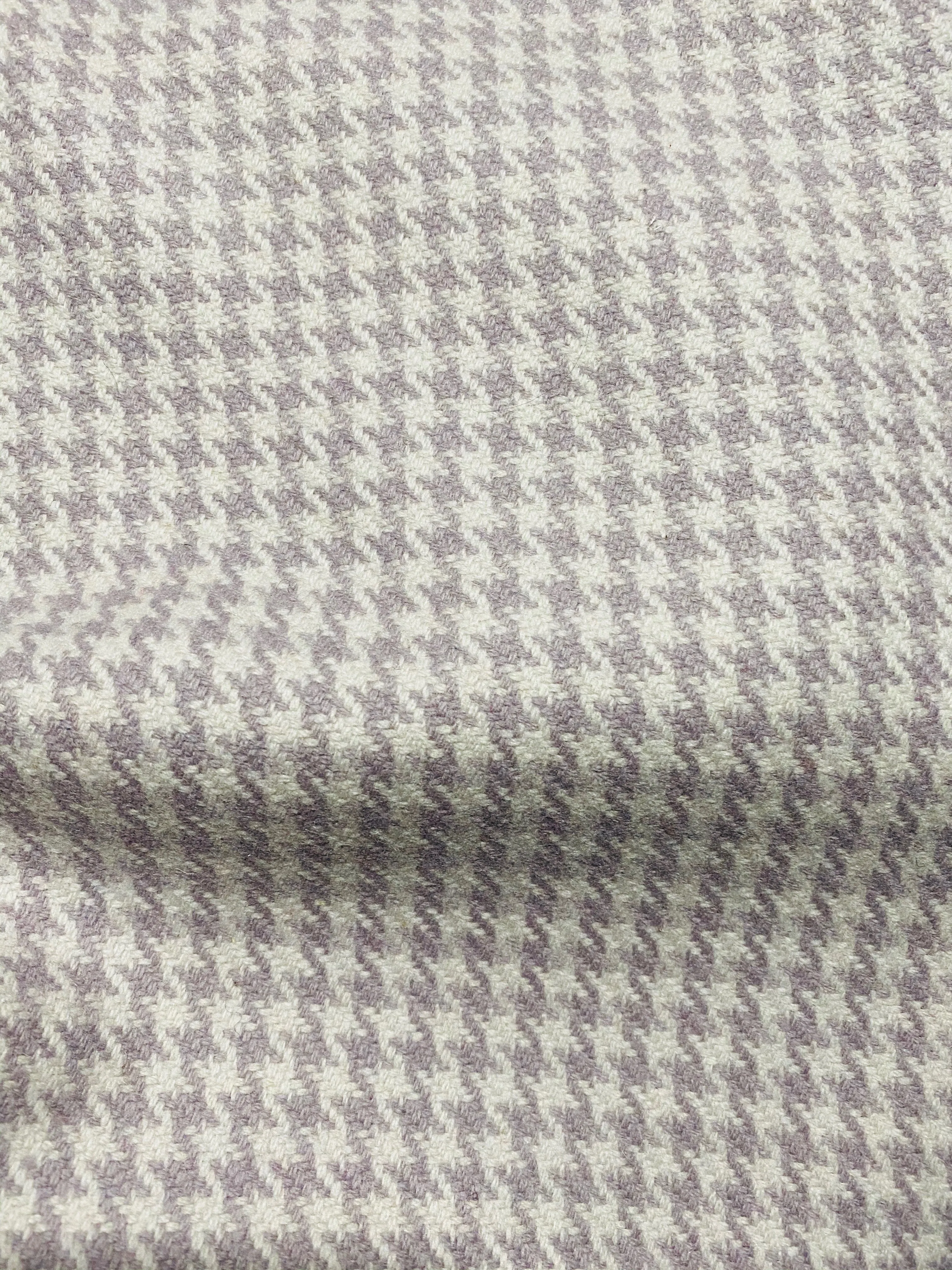 NEW Pincess Ziggy Designer 100% Wool Houndstooth Fabric in Lavender and Cream