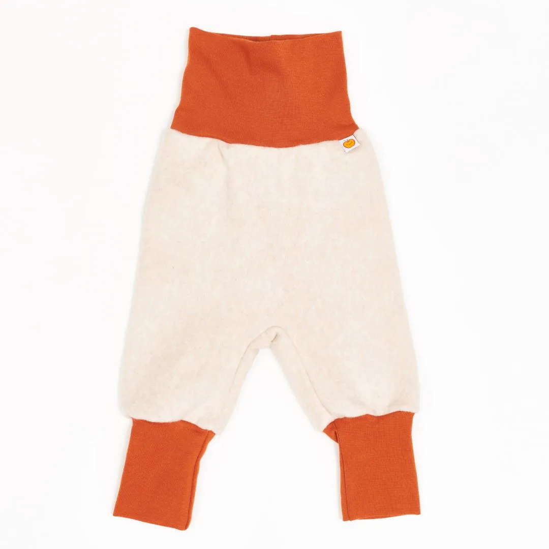 Organic rib pants "Fleece Nude Marl | Rust" - 100% organic cotton