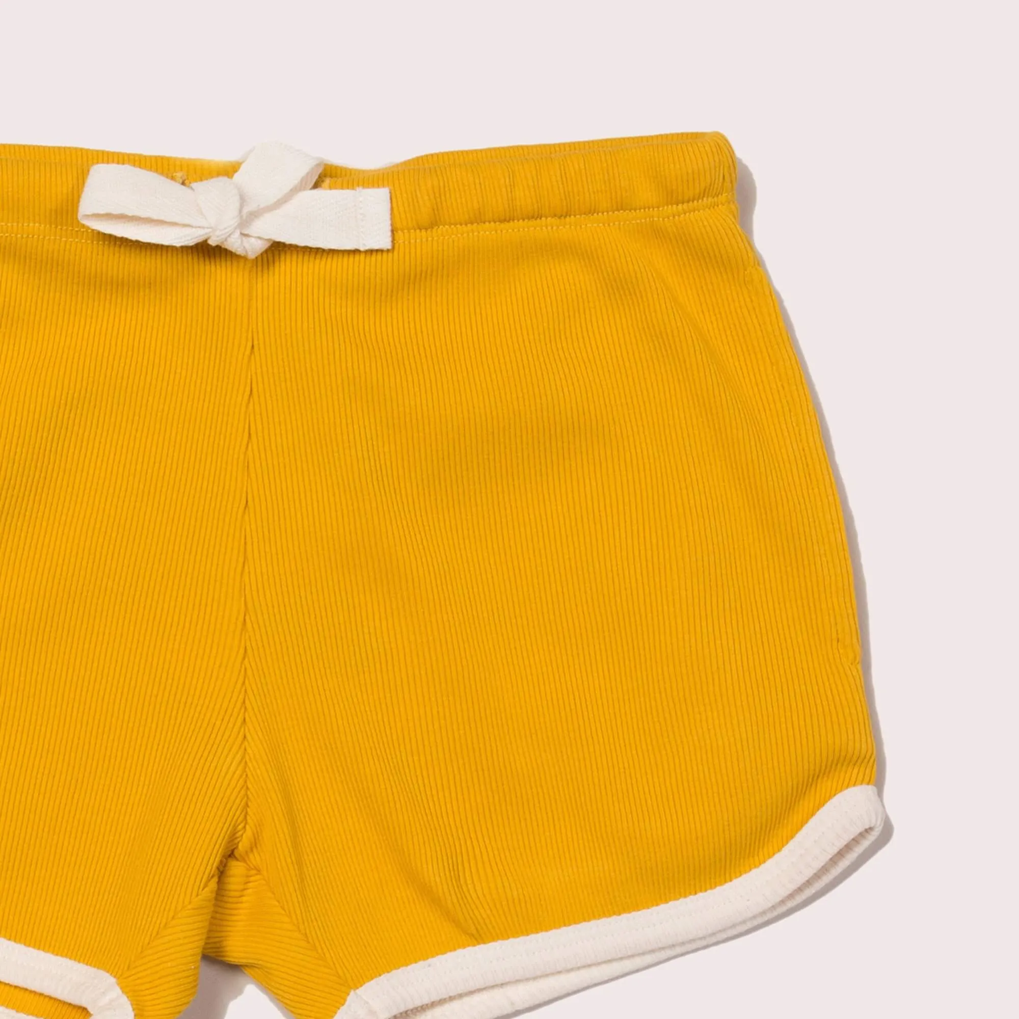 Pale Gold Ribbed Run Around Shorts