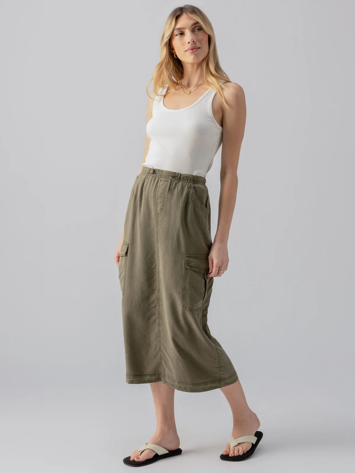 Parachute Semi-High Rise Skirt Burnt Olive