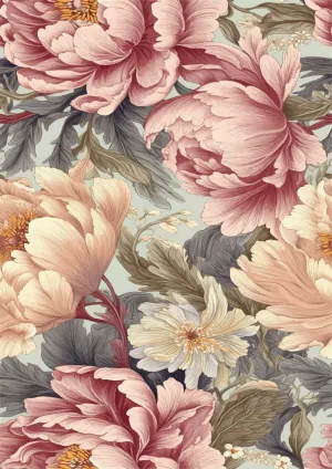 Peaceful Peonies - A1 Rice Decoupage Paper