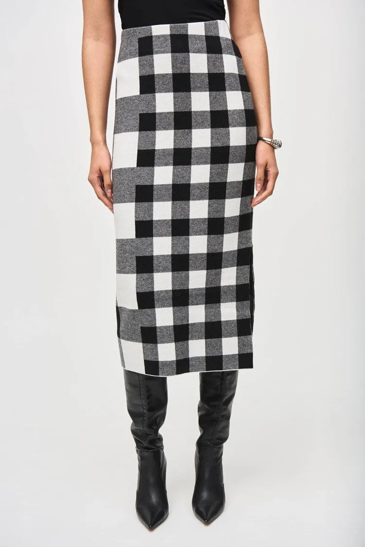 Plaid Jacquard Knit Skirt