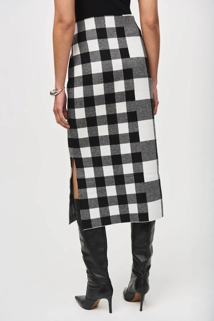 Plaid Jacquard Knit Skirt