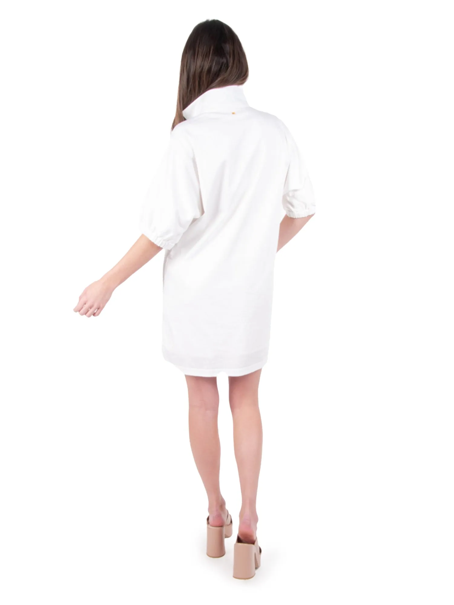 Poppy Dress - White Cotton Poplin