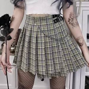 "GREEN PLAID" SKIRT