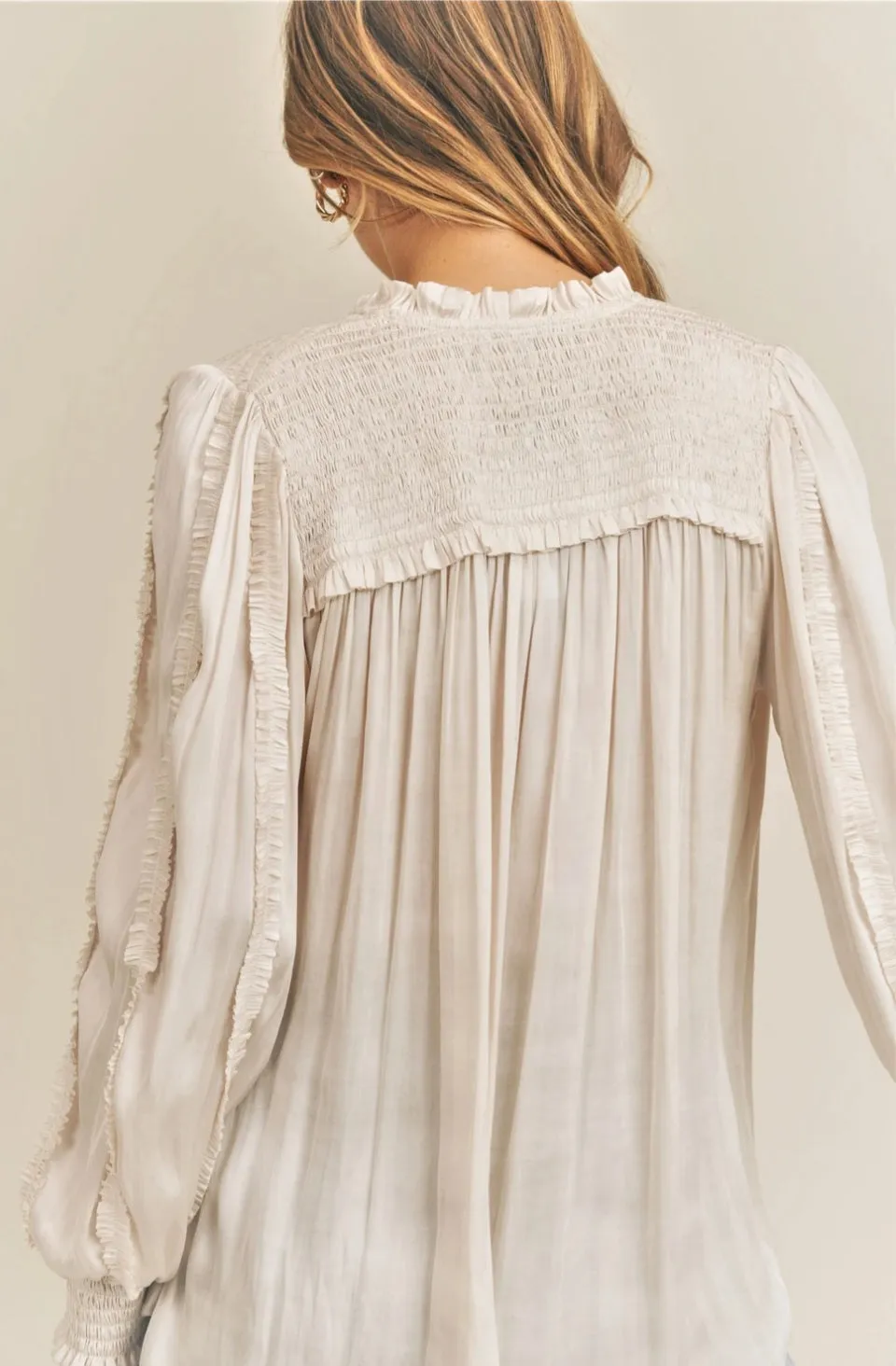 Reset By Jane Long Sleeve "Karissa" Ruffle Blouse