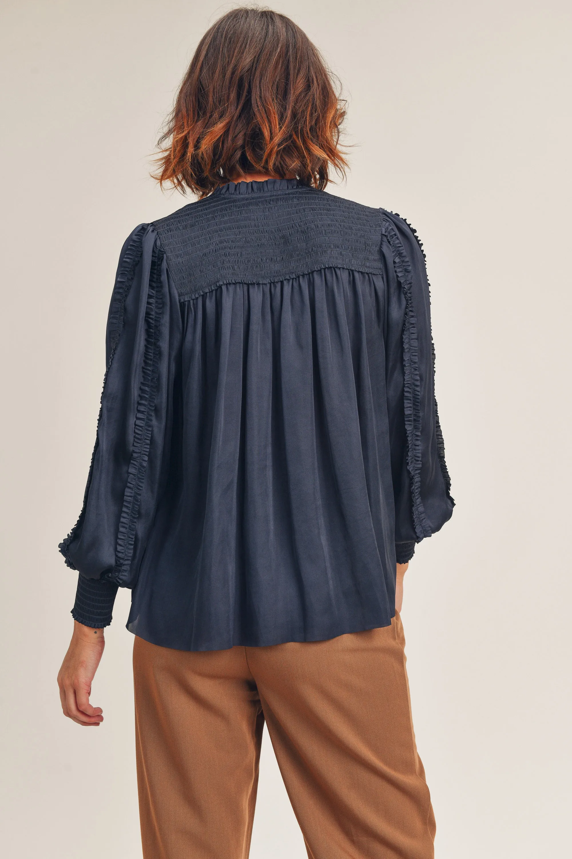 Reset By Jane Long Sleeve "Karissa" Ruffle Blouse