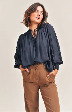 Reset By Jane Long Sleeve "Karissa" Ruffle Blouse