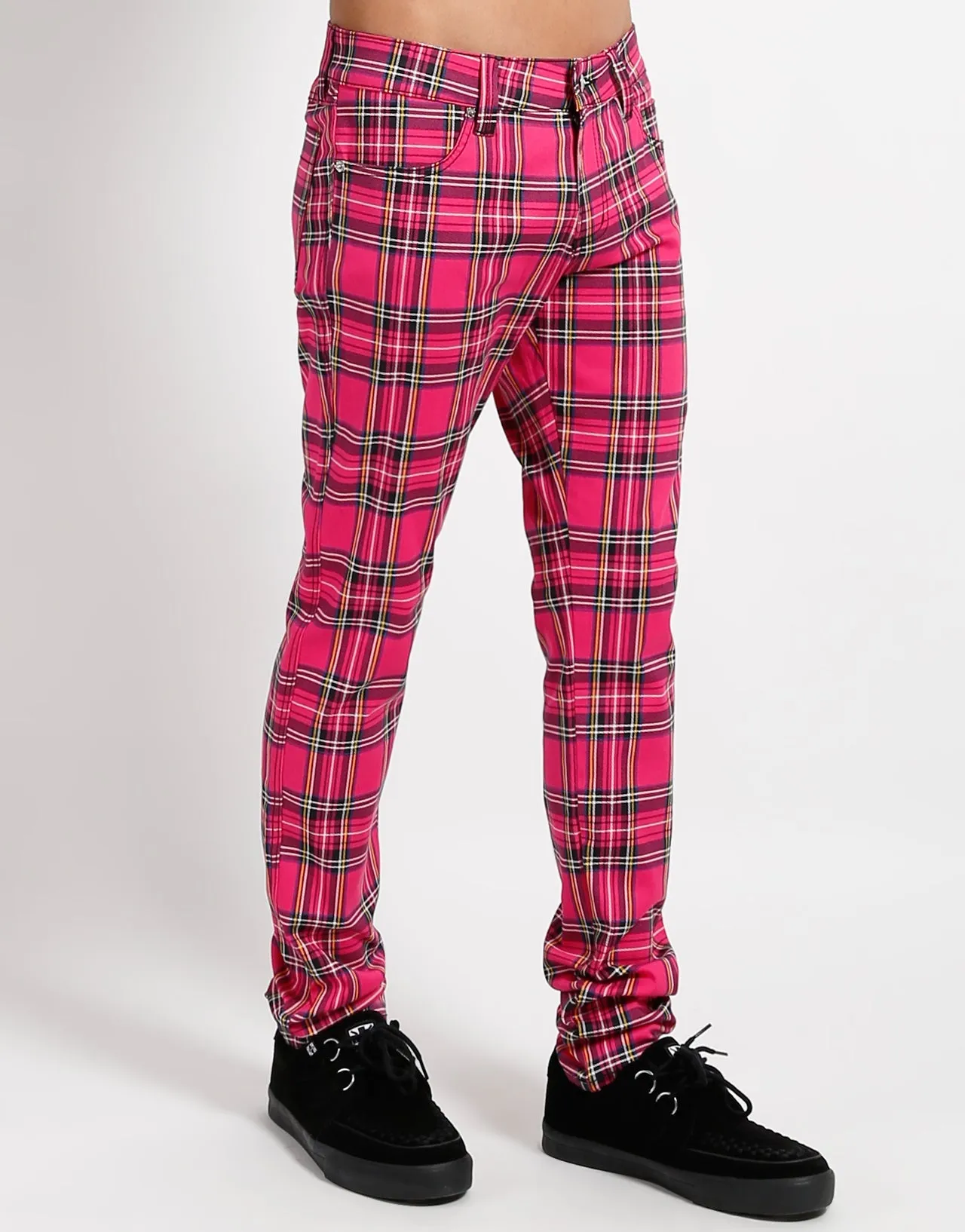 ROCKER JEAN PINK PLAID