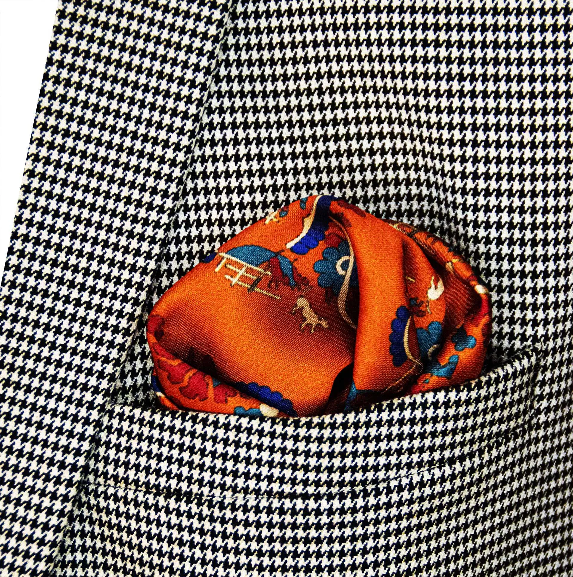 Rust Paisley and Floral - Silk Pocket Squares